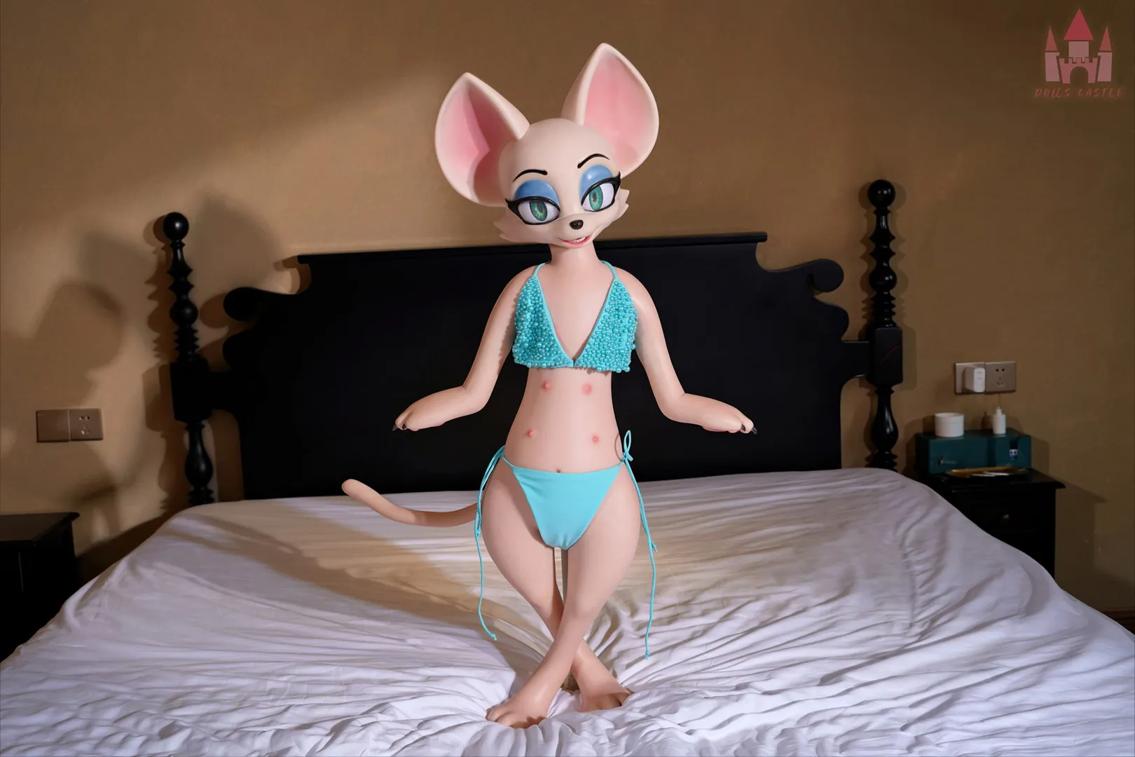 100cm (3ft3) N/A Cup Realistic Furry Design Silicone Sex Doll Bat Doll, Head SZ16